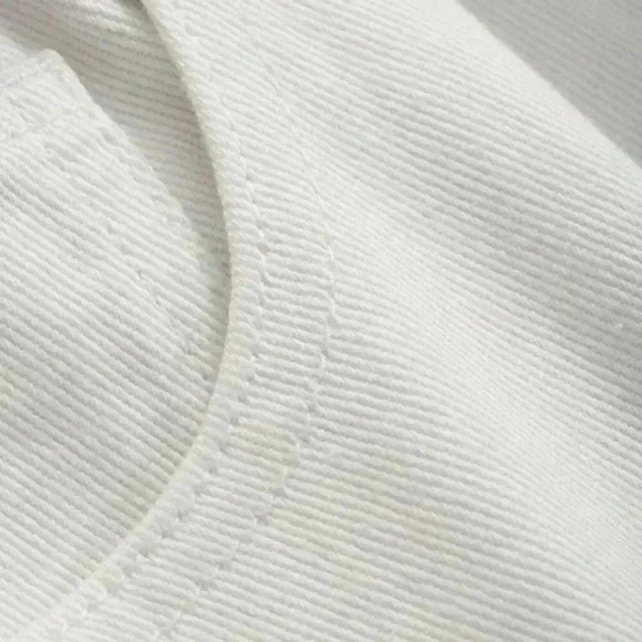 White Casual Women's Solid Color Loose Denim Pants - Picture 8 of 9